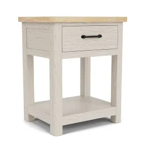 Riverside Furniture 79468 Glenndale - One Drawer Nightstand - Aged White / Wheat