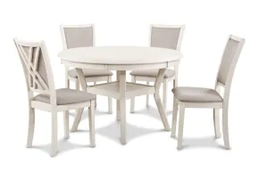 New Classic D3651-50S-BSQ New Classic D3651-50S-BSQ Amy - 5 Piece Round Dining Set - Bisque