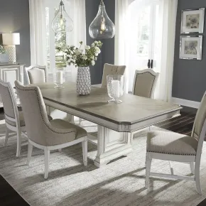 Liberty Furniture 520-DR-7TRS Liberty Furniture 520-DR-7TRS Abbey Park - 7 Piece Trestle Table Set - Antique White