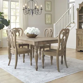 Liberty Furniture 244N-DR-O5RLS Liberty Furniture 244N-DR-O5RLS Magnolia Manor - 5 Piece Rectangular Table Set - Weathered Bisque