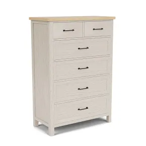 Riverside Furniture 79465 Glenndale - Five Drawer Chest - Aged White / Wheat