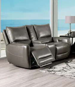 Furniture of America CM9921GY-LV-PM Phineas - Power Loveseat - Gray