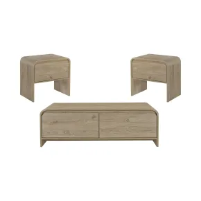New Classic 19-3518N-3P Mara - 3 Piece Cocktail Table & 2 End Tables - Natural