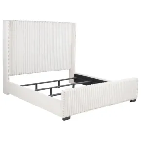Coaster Fine Furniture 306051KE Natasha - Upholstered Eastern King Wingback Bed - Cream