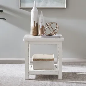 Liberty Furniture 142-OT1020 Backroads - End Table - Weathered White & Parchment Brown