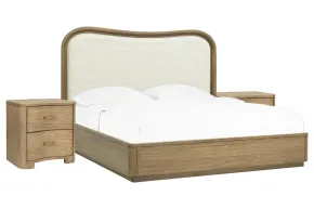 Pulaski Furniture BP432-180KG-KIT2 Pulaski Furniture BP432-180KG-KIT2 Leeza - King Upholstered Panel Bed With 2 Nightstands - Brown