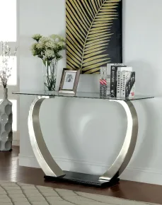Furniture of America CM4728S Roxo - Sofa Table - Satin Plated / Black