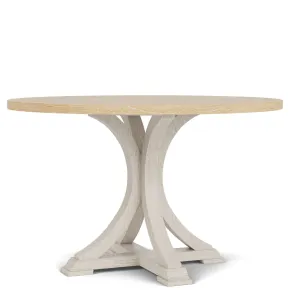 Riverside Furniture 79452 Glenndale - Round Dining Table - Aged White / Wheat