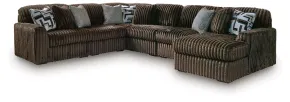 Ashley Furniture 98104S24 Ashley Furniture 98104S24 Midnight-Madness - 6-Piece Sectional With RAF Corner Chaise - Chocolate