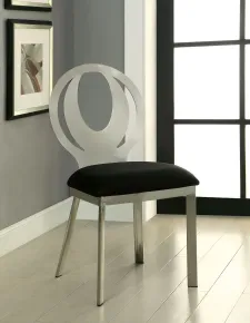 Furniture of America CM3726SC-2PK Orla - Side Chair (Set of 2) - Silver / Black