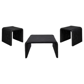 Coaster Fine Furniture 708518-S3 Cahya - 3 Piece Rattan Coffee And End Table Set - Black
