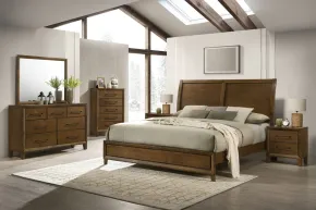 New Classic 00-B0182-26N New Classic 00-B0182-26N Ballard - 6/0 Western King 6 Piece Bedroom Set (Bed, Dresser, Mirror, Chest, 2 Nightstands) - Brown