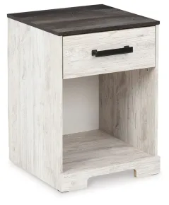 Ashley Furniture EB4121-291 Shawburn - One Drawer Night Stand - Open Cubby - White / Black / Gray