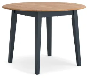 Ashley Furniture D399-15 Ashley Furniture D399-15 Gesthaven - Round Dining Room Drop Leaf Table - Natural / Blue