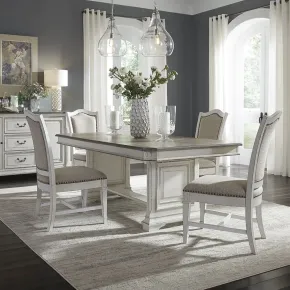 Liberty Furniture 520-DR-5TRS Abbey Park - 5 Piece Trestle Table Set - Antique White