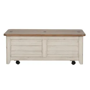 Liberty Furniture 652-OT1011 Farmhouse Reimagined - Storage Trunk - Antique White / Chestnut Tops
