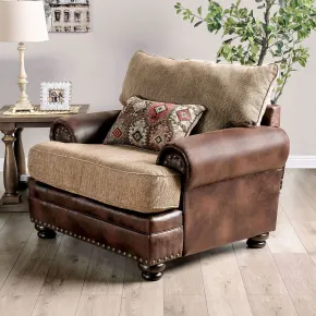 Furniture of America SM5148-CH Fletcher - Chair - Brown / Tan