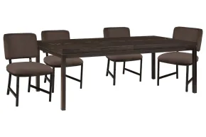 Pulaski Furniture P419240-KIT1 Modern Mosaic - Leg Dining Table With 4 Side Chairs - Brown