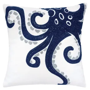 Furniture of America PL8080-2PK Maura - Pillow (Set of 2) - White / Blue