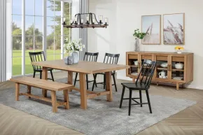 Coaster Fine Furniture 108540-S6B Middleton - 6 Piece Extension Leaf Dining Set - Brown And Black