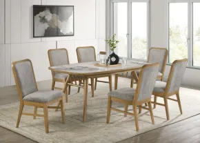 Coaster Fine Furniture 193731-S7 Croyden - 7 Piece Rectangular Dining Set - Gray / Weathered Natural