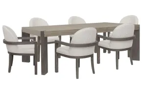 Pulaski Furniture P402240-KIT29 Pulaski Furniture P402240-KIT29 Anderson Park - Leg Dining Table With 6 Upholstered Host Chairs - Moose Trail / Frontier Brown