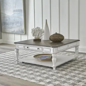 Liberty Furniture 244-OT1014 Magnolia Manor - Oversized Square Cocktail Table - Antique White