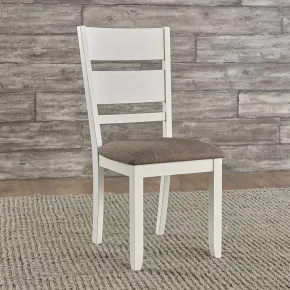 Liberty Furniture 182-C1501S Brook Bay - Slat Back Upholstered Side Chair - Textured White / Carbon Gray