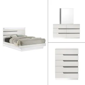 New Classic 00-B69-24C New Classic 00-B69-24C Paradox - 6/0 Western King 4 Piece Bedroom Set (Bed & Dresser & Mirror & Chest) - White