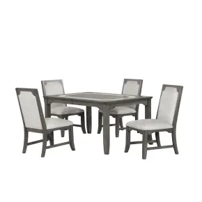 New Classic 40-D1605-D4C Lisbon - Rectangle Dining Table With 4 Chairs - Gray