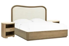 Pulaski Furniture BP432-180KGC-KIT7 Pulaski Furniture BP432-180KGC-KIT7 Leeza - California King Upholstered Panel Bed With 2 Accent Nightstands - Brown