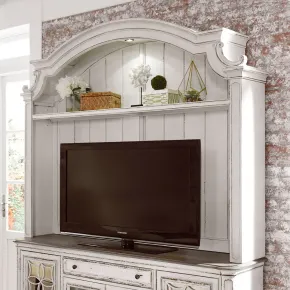 Liberty Furniture 244-EC74 Magnolia Manor - Arched Entertainment Hutch - Antique White