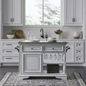 Liberty Furniture 244-AT3000 Magnolia Manor - Bar Cart - Antique White