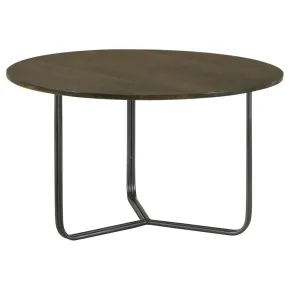 CoasterEssence 935995 Yaritza - Round Mango Wood Coffee Table - Natural And Gunmetal