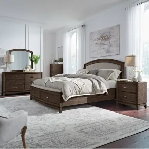 Liberty Furniture 805B-BR-KUSDMCN Liberty Furniture 805B-BR-KUSDMCN Avalon - 5 Piece Bedroom Set (King Upholstered Storage Bed, Dresser & Mirror, Chest, Night Stand) - Coffee Bean