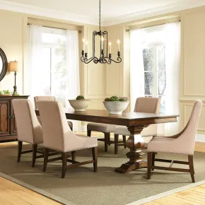 Liberty Furniture 242-DR-7TRS Armand - 7 Piece Trestle Table Set - Antique Brownstone