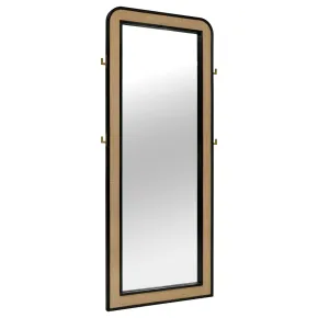 Coaster Fine Furniture 224339 Arini - Cane Weave Full Length Standing Floor Mirror - Black