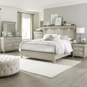Liberty Furniture 457-BR-KMTDMCN Liberty Furniture 457-BR-KMTDMCN Ivy Hollow - 5 Piece Bedroom Set (King Mantle Bed, Dresser & Mirror, Chest, Nightstand) - Weathered Linen / Dusty Taupe
