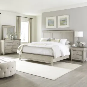 Liberty Furniture 457-BR-QPBDMN Liberty Furniture 457-BR-QPBDMN Ivy Hollow - 4 Piece Bedroom Set (Queen Panel Bed, Dresser And Mirror, Nightstand) - Weathered Linen / Dusty Taupe