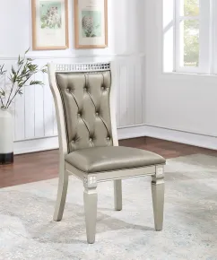 Furniture of America CM3158SC-2PK Adelina - Side Chair (Set of 2) - Champagne / Warm Gray