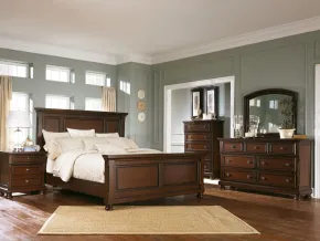Ashley Furniture B697/31/36/58/56/94 Ashley Furniture B697/31/36/58/56/94 Porter - 5 Pc. - Dresser, Mirror, California King Panel Bed - Rustic Brown