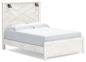 Ashley Furniture B1190B7 Gerridan - Queen Panel Bed With Sconces - White