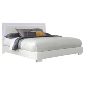 CoasterEssence 203500KW Felicity - Wood California King LED Panel Bed - White High Gloss
