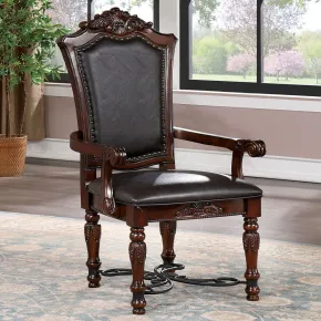 Furniture of America CM3147AC-2PK Picardy - Arm Chair (Set of 2) - Brown Cherry / Black