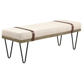 CoasterEssence 910258 Austin - Fabric Upholstered Accent Bench - Beige