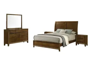 New Classic 00-B0182-35N New Classic 00-B0182-35N Ballard - 5/0 Queen 5 Piece Bedroom Set (Bed, Dresser, Mirror, 2 Nightstands) - Brown