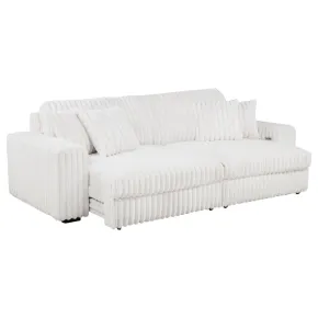 Coaster Fine Furniture 600535PB1 Jacana - LAF Power Sofa Chaise With 2 Piece Pillow, Box 1 of 2 - Ivory