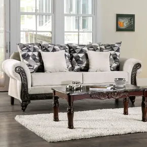 Furniture of America SM7756-SF Cassani - Sofa - Light Gray / Walnut