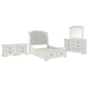 New Classic 00-493W-35N New Classic 00-493W-35N Lyndhurst - 5/0 Queen 5 Piece Bedroom Set (Bed, Dresser, Mirror, 2 Nightstands) - White