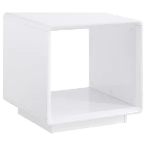 Coaster Fine Furniture 710767 Paseo - Square End Side Table - White High Gloss